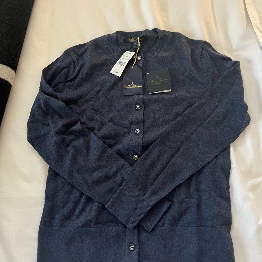 Brooks Brothers Heathered Blue Cardigan